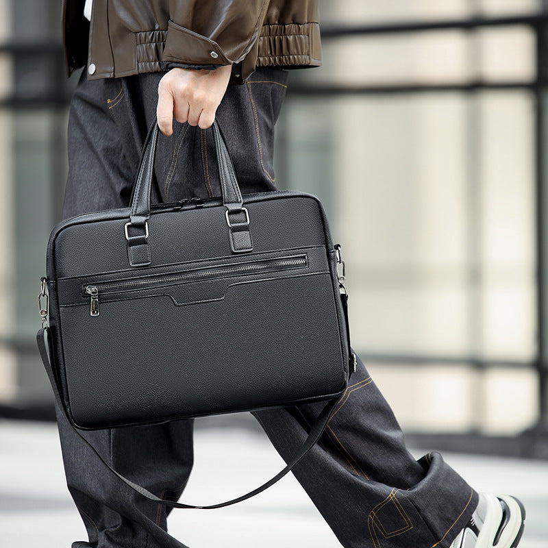 Men's Simple Thickened Commuter Business Portable Conference Laptop Bag