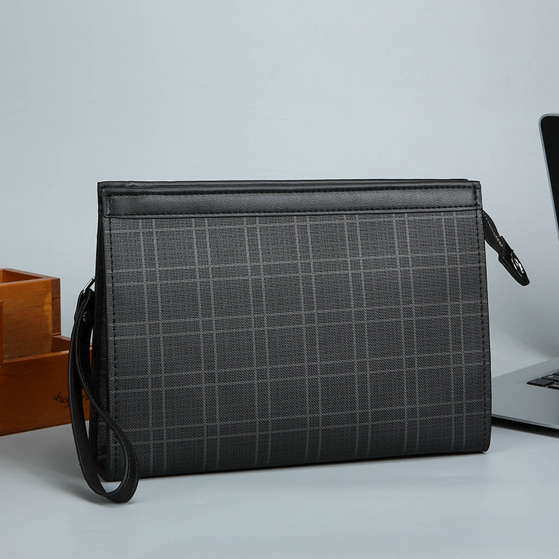 Men's Fashion Plaid Business File Envelope Underarm Men's Clutch