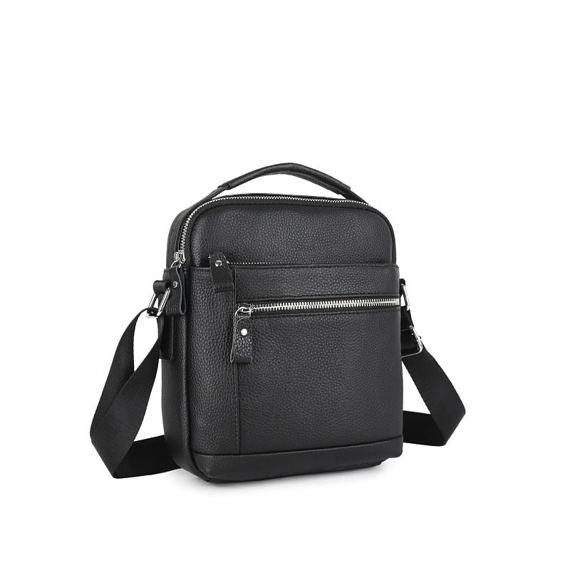 Men's Leather Fashion First Layer Cowhide Vertical Men's Messenger Bags