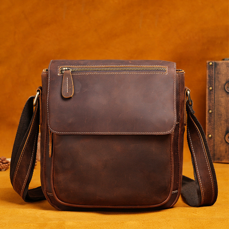 Men's Leather Portable Retro Textured Collection Men's Shoulder Bag