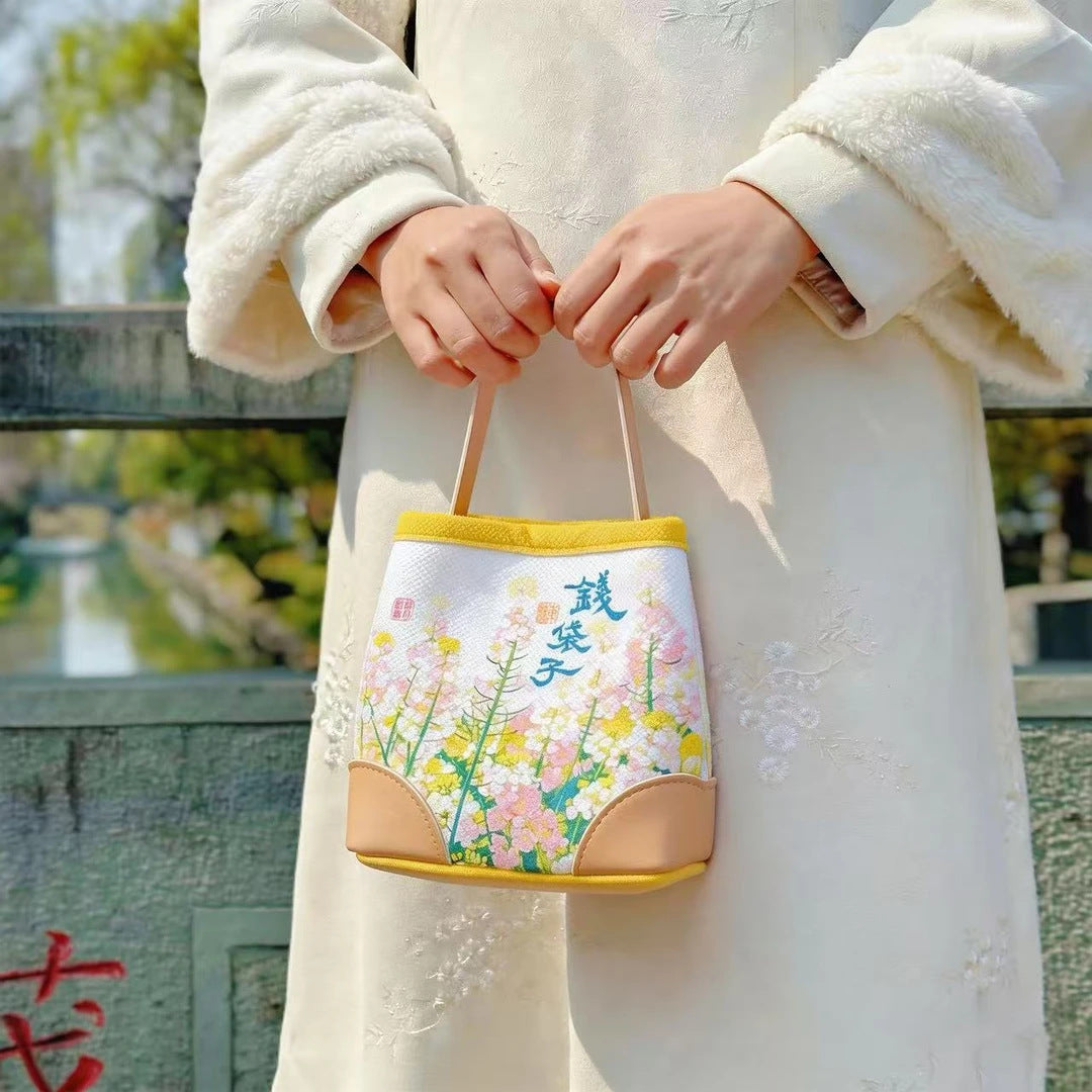 Spring Limited Rape Flower Q Cultural Creative Handbags