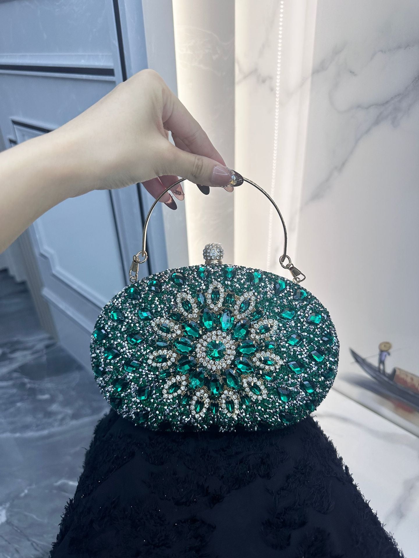 Beautiful Sunflower Banquet Clutch Dress Diamond Dinner Bag