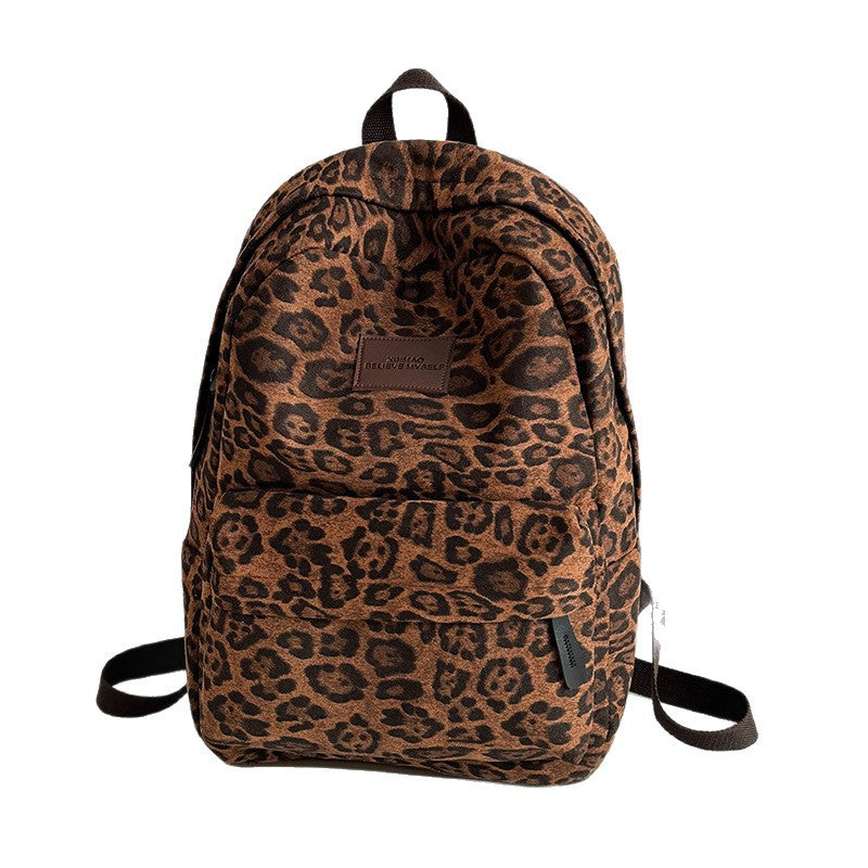 Women's Leopard Print Trendy Large Capacity Commuting Backpacks