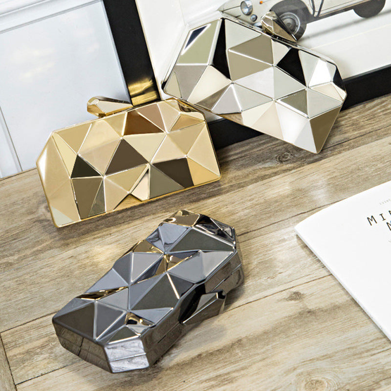 Fashion Diamond Iron Box Lady's Clutch Bags