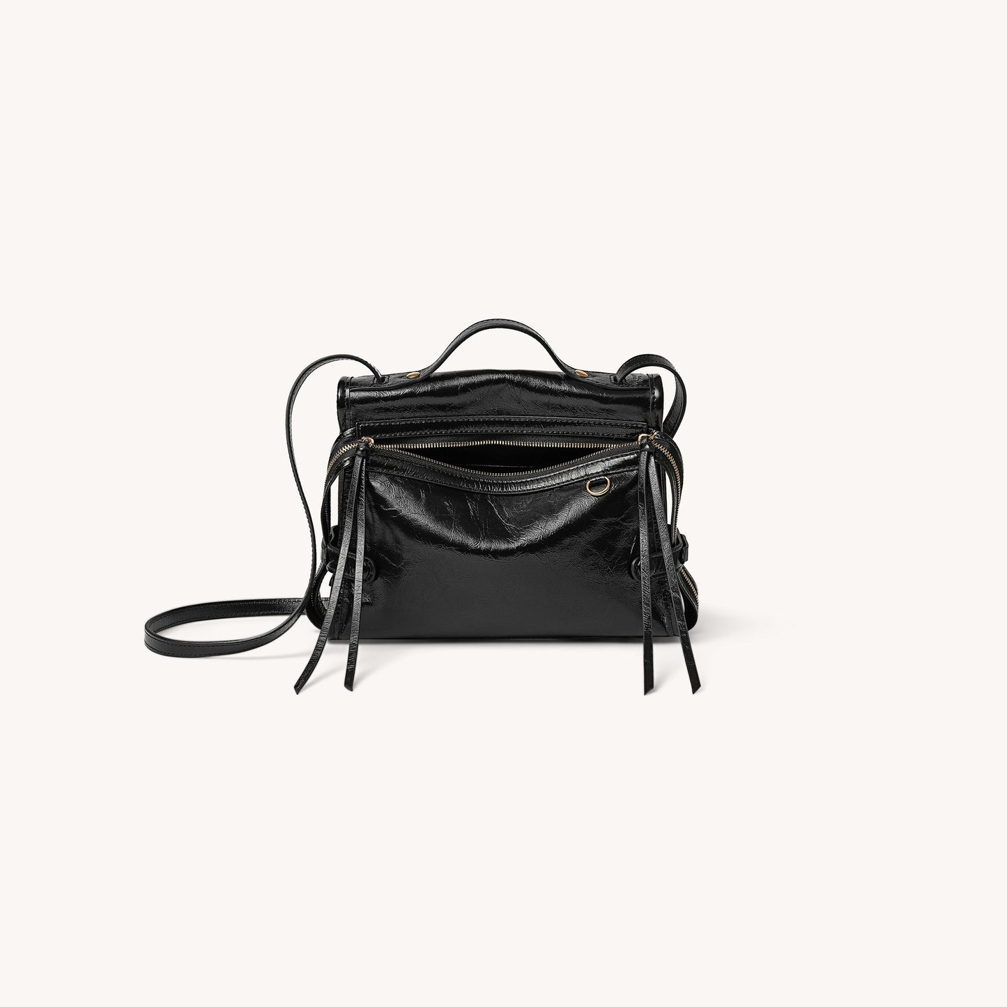 Face Oil Wax Leather Portable Large Women's Shoulder Bag