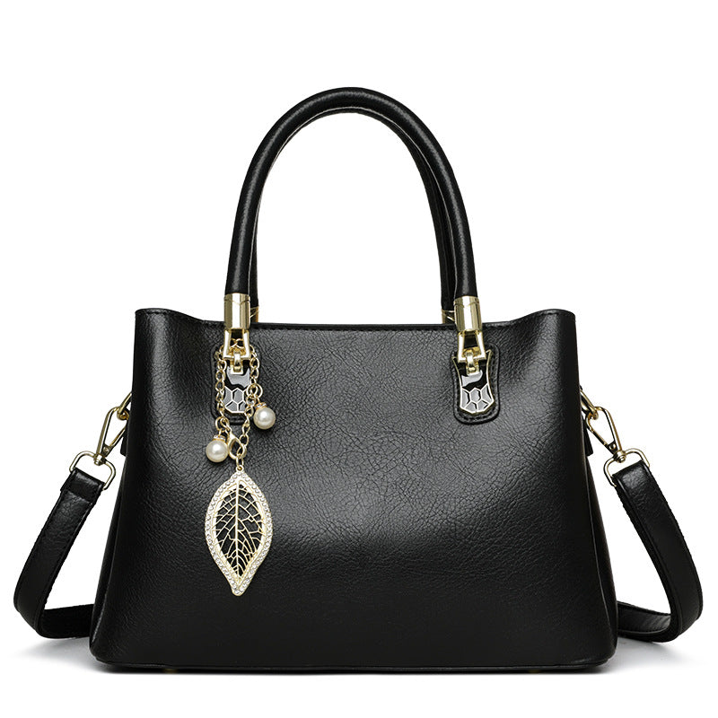 Women's Luxury Fashion Oily Leather Solid Color Women's Handbag