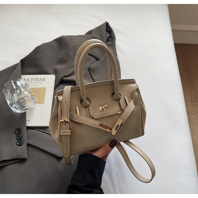 Women's High-grade Design Textured Portable Platinum Kelly Bags