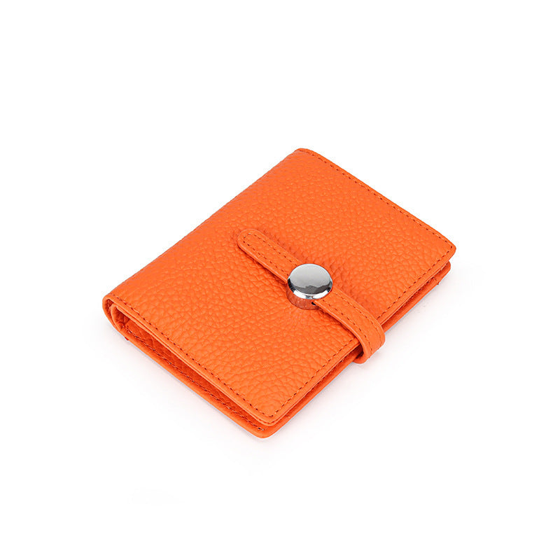 Women's First Layer Cowhide Short Trendy Genuine Leather Coin Purses