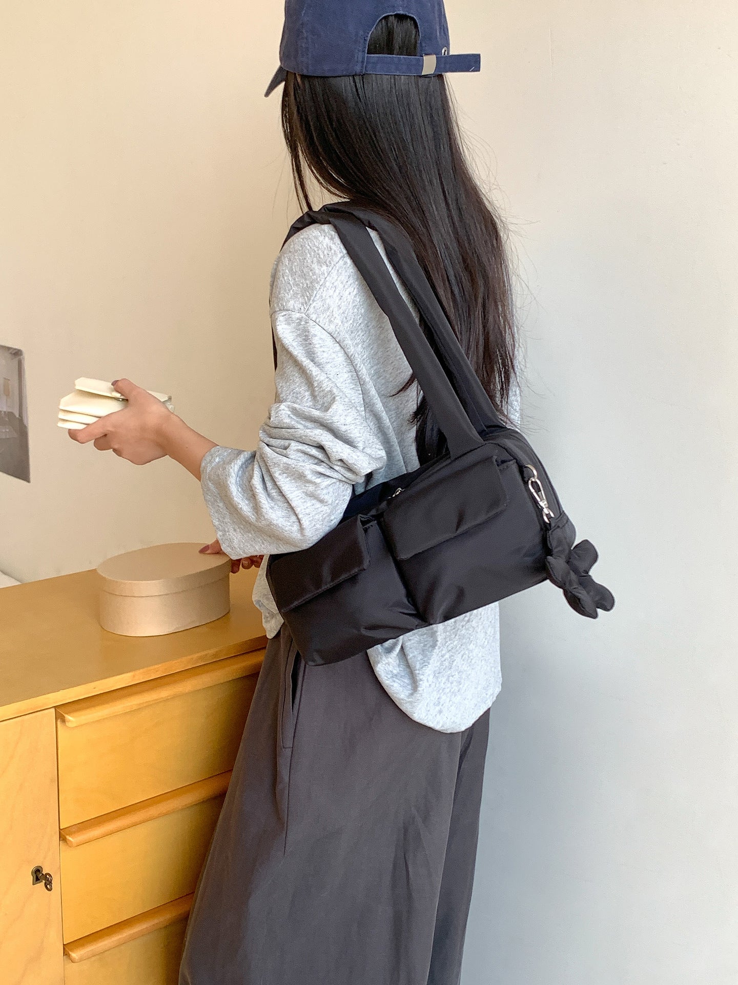 Women's Spring Simple Nylon Underarm Niche Commuter Lightweight With Women's Shoulder Bag