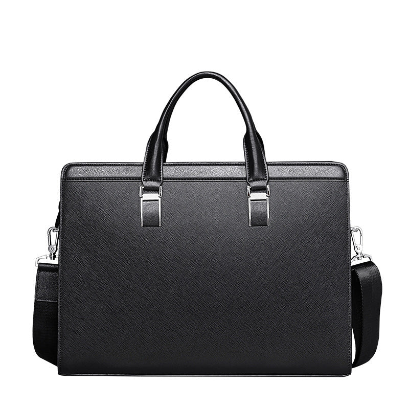 Men's Large Capacity Fashion Cattlehide Leather Computer Business Handbags