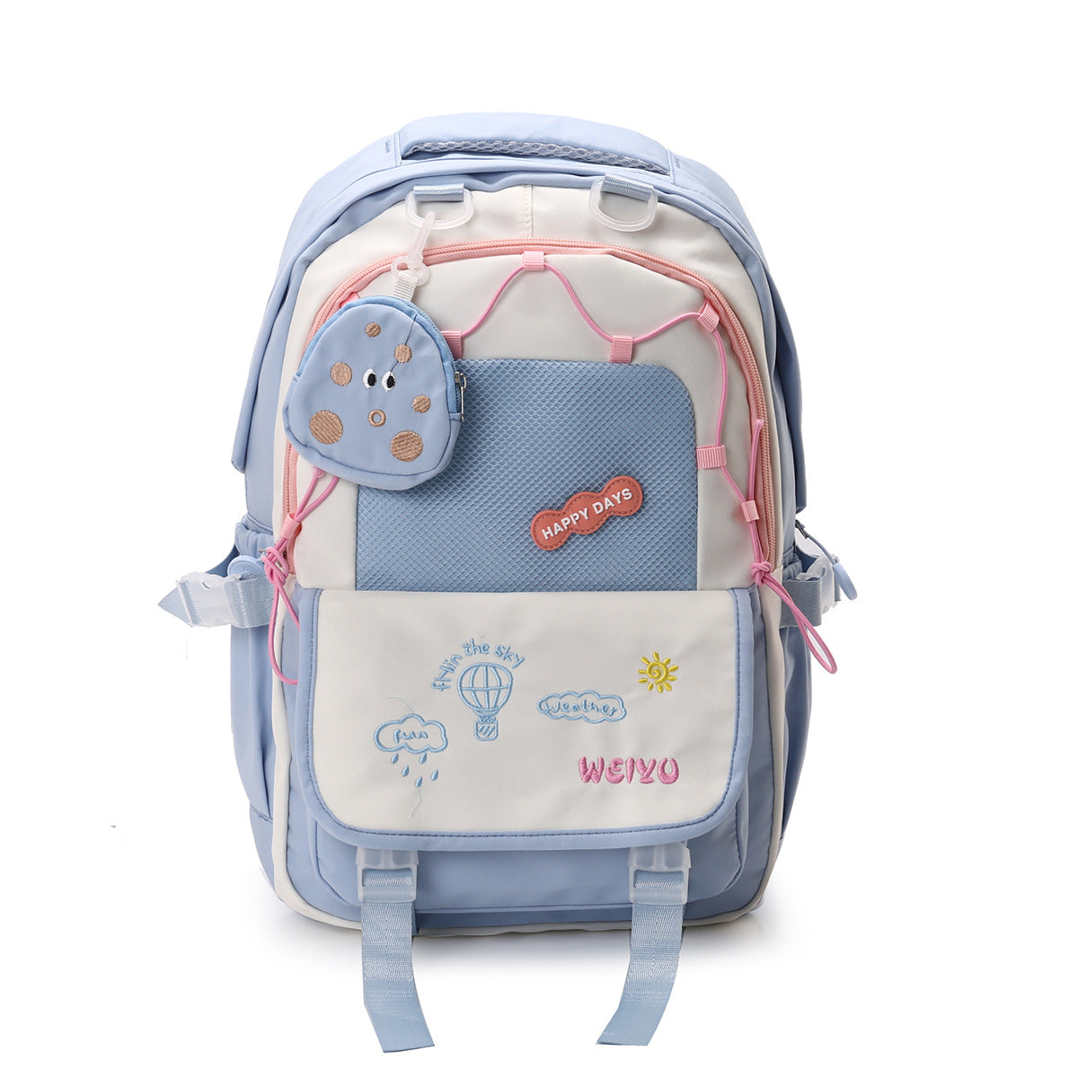 Macaron Contrast Color Lightweight Simple Burden College Student Schoolbag