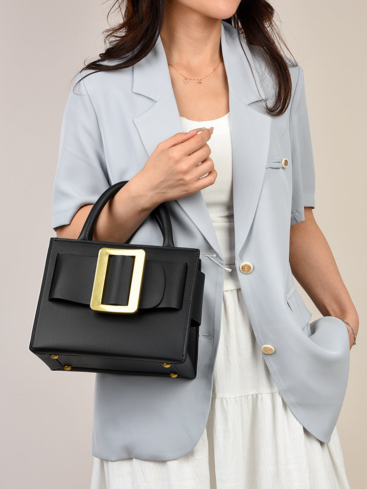 Women's Retro Style Korean Fashion Portable Solid Color Bags