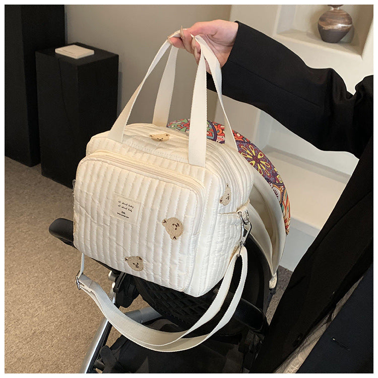 Large Capacity Bear Embroidery Diaper One For Going Bags