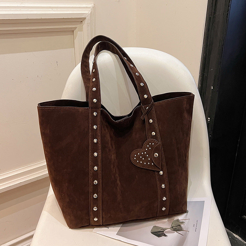 Versatile Cool Fashion Frosted Suede Rivets Women's Messenger Bag