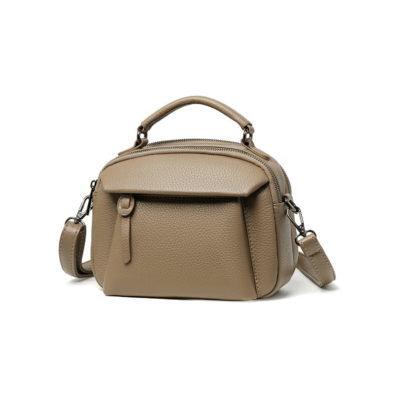 Women's Simple Soft Leather Large Capacity Litchi Women's Handbag