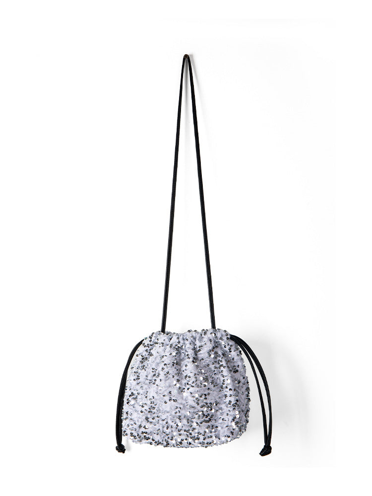 Women's Korean Fashionable Sequined Shiny High-grade Drawstring Women's Messenger Bag