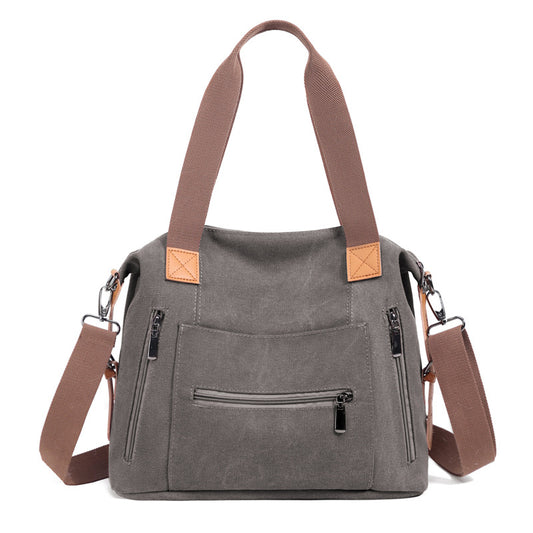 Women's Spring Simple Fashion Large Capacity Canvas Trendy Shoulder Bags