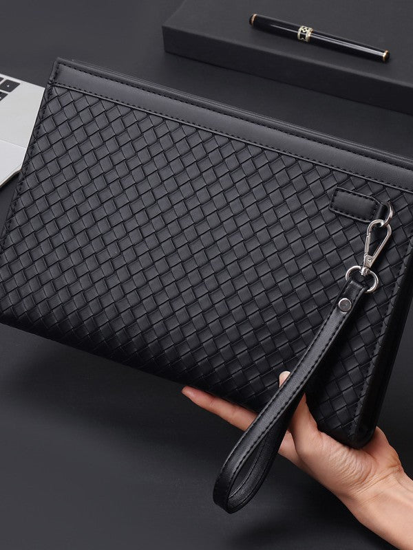 Men's Woven Pattern Large Capacity Business Envelope Bags