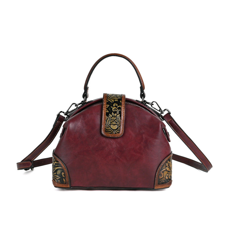 Women's Retro Simple Daily Matching Embossed Hand-rub Women's Shoulder Bag