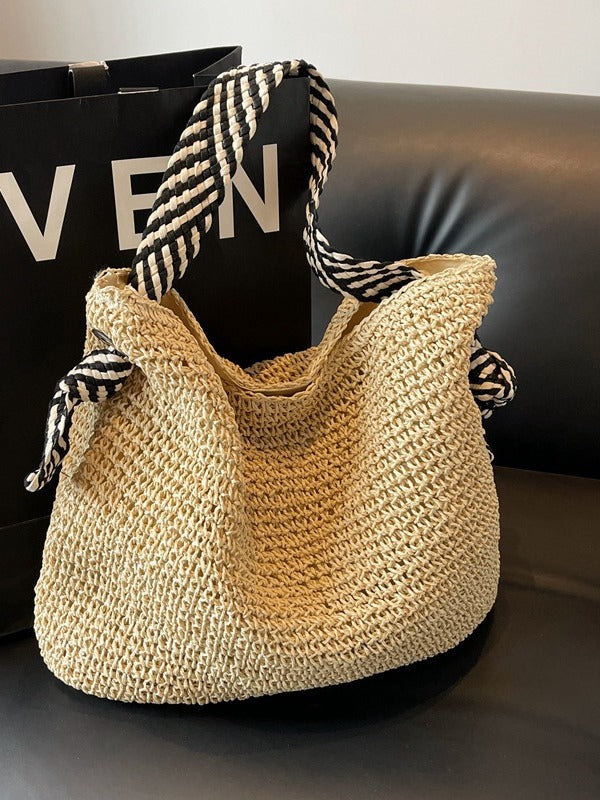 Commuter Portable Straw Hollow Underarm Large Bags