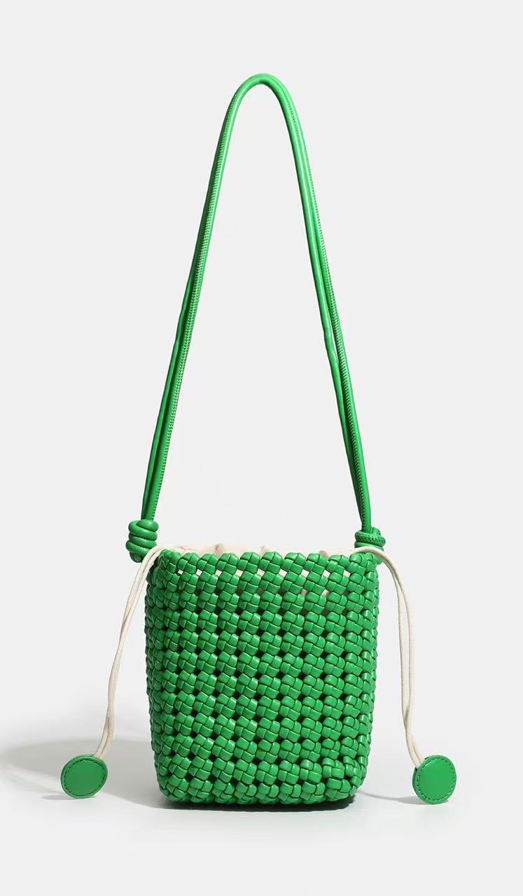 Fashion Handmade Woven High-grade Food Basket Mini Underarm Mother Bucket Bags