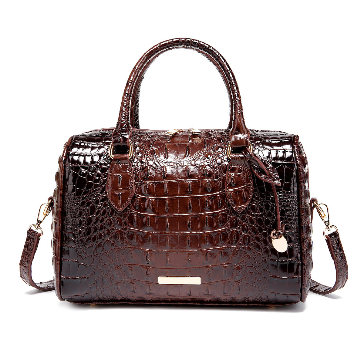 Women's Portable Underarm Vintage Brahmin Crocodile Pattern Bags