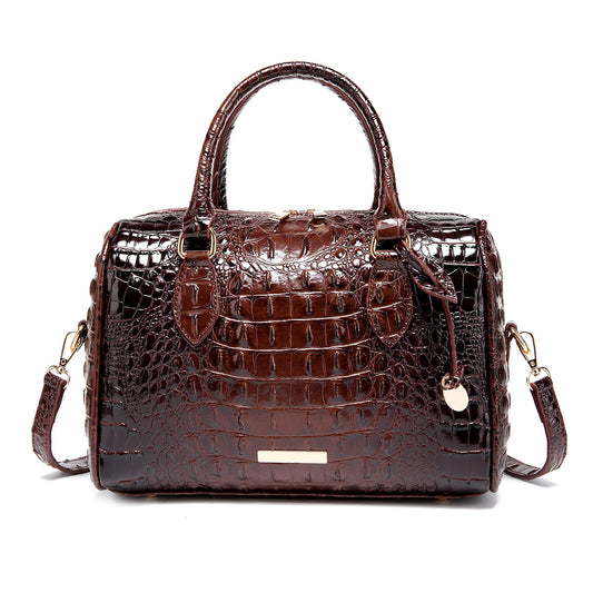 Women's Portable Underarm Vintage Brahmin Crocodile Pattern Bags