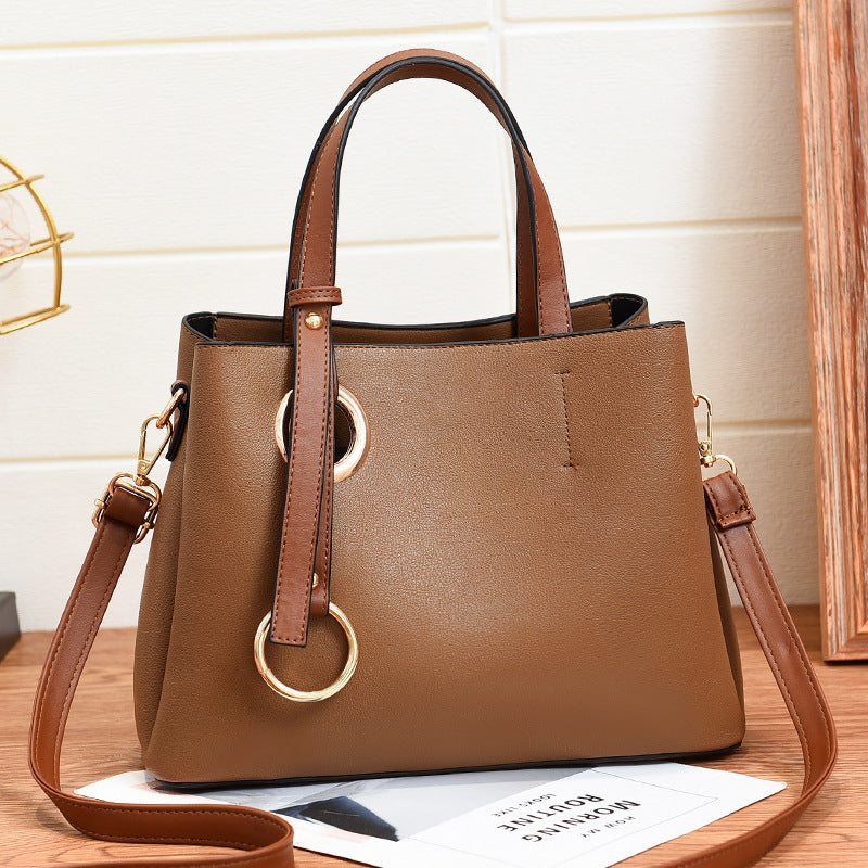 Large Simple Classy Soft Leather Capacity Women's Handbag