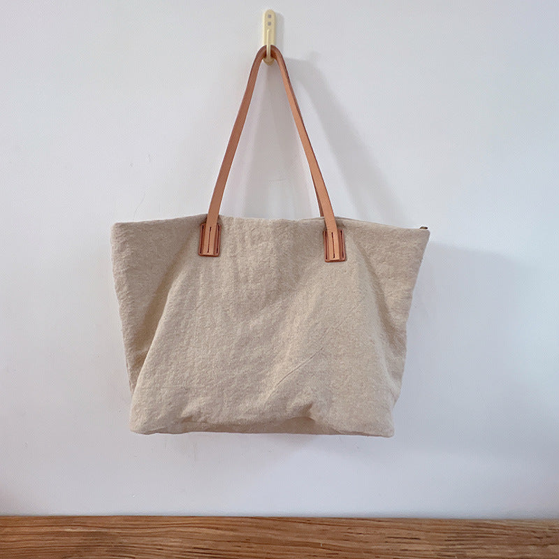 Women's Canvas Minimalism Lightweight Commuter Portable Large Women's Shoulder Bag