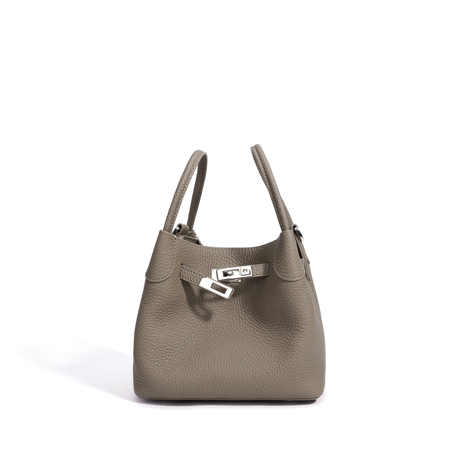 Women's Morning Vegetable Basket Genuine Leather Underarm Commuting Bucket Bags
