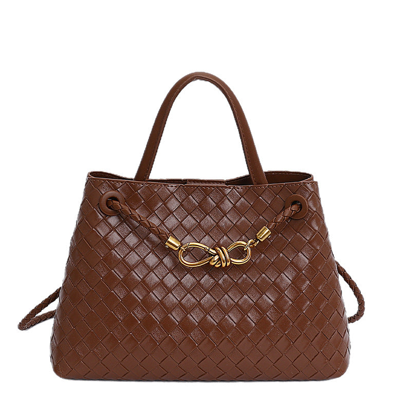 Autumn High Quality Fashion Woven Lightweight Simple Bucket Bags