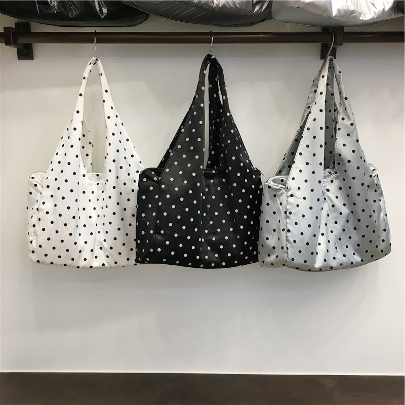 Cabinet Korean Style Large Capacity Polka Shoulder Bags