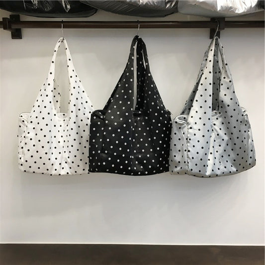 Cabinet Korean Style Large Capacity Polka Shoulder Bags