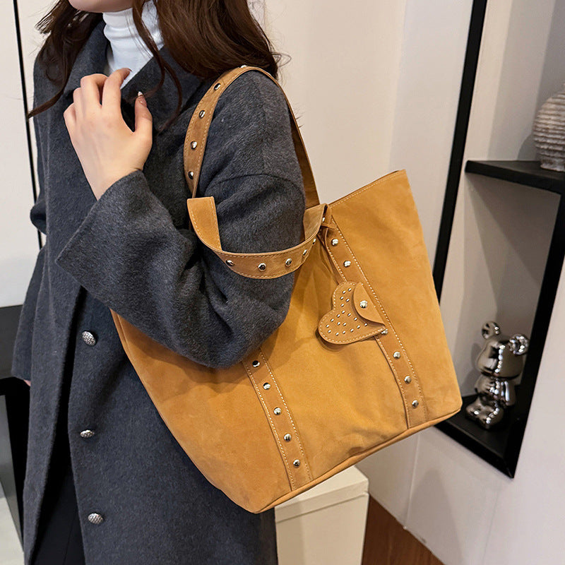 Versatile Cool Fashion Frosted Suede Rivets Women's Messenger Bag