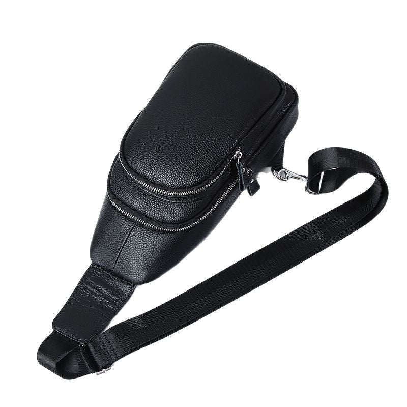 Men's Genuine Leather Leisure Large Capacity Trendy Cowhide Versatile Men's Chest Bags