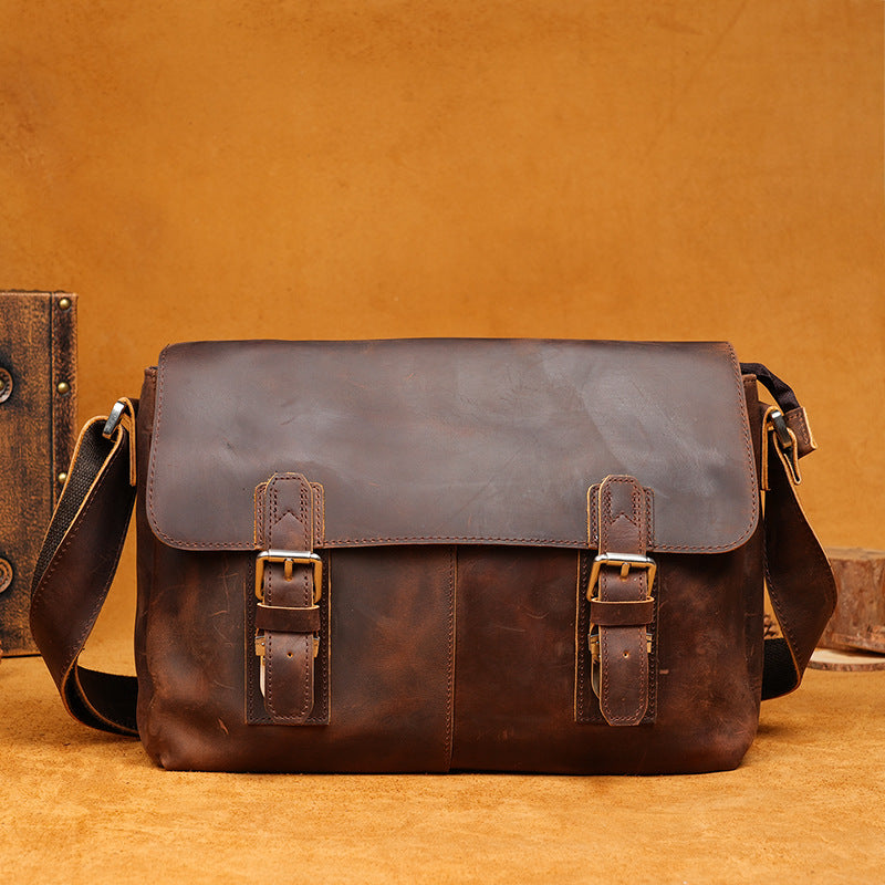 Men's Leather Portable Retro Textured Collection Men's Shoulder Bag