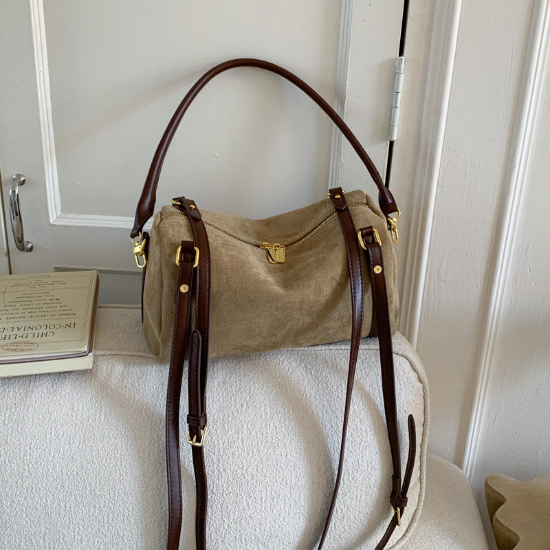 Super Popular Suede Boston Winter Korean Style Bags