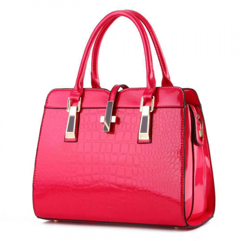 Women's Pattern Bright Leather Large Capacity For Handbags