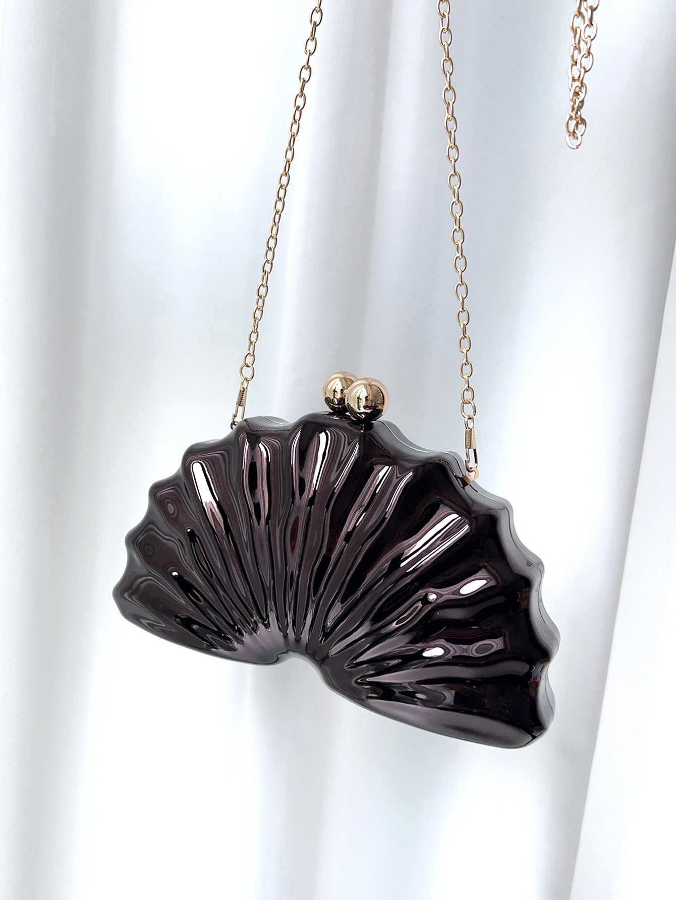 Women's Antique Monster Electroplated Chain Fan-shaped Clutch Dinner Bag