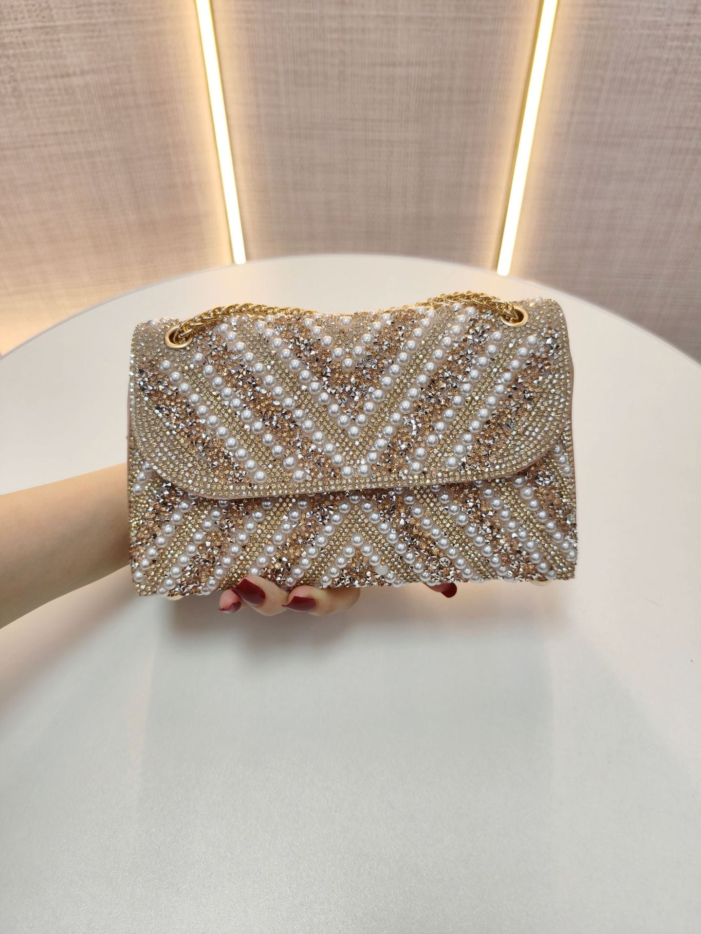 Pearl Banquet Elegant Clutch Hand Wedding Dinner Bag