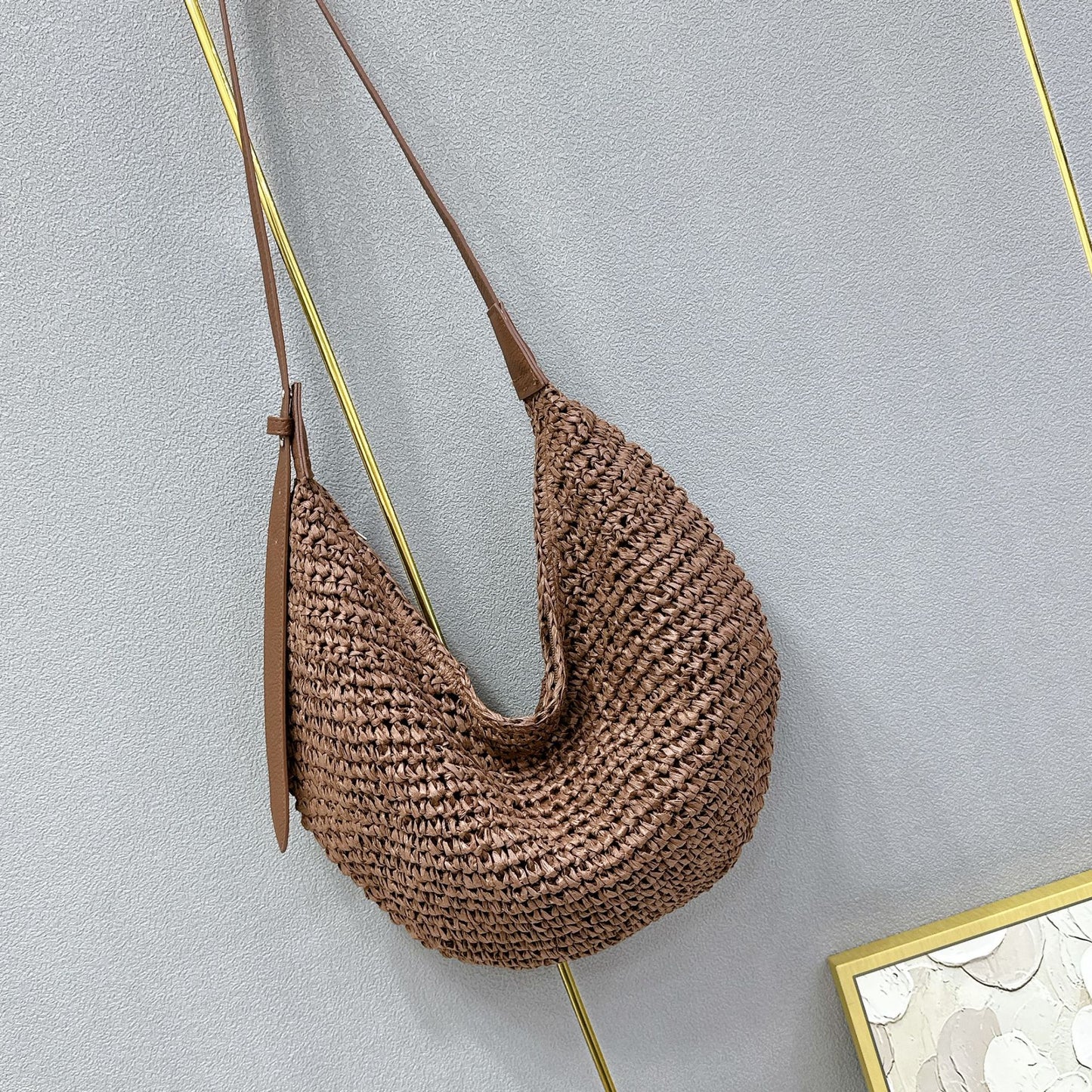 Women's Popular Woven Fashion Straw Boston Ton Men's Bags