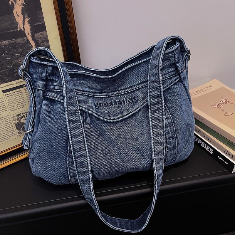 Women's Denim Picnic Large Capacity Commuter Shopping Daily Tote Bags