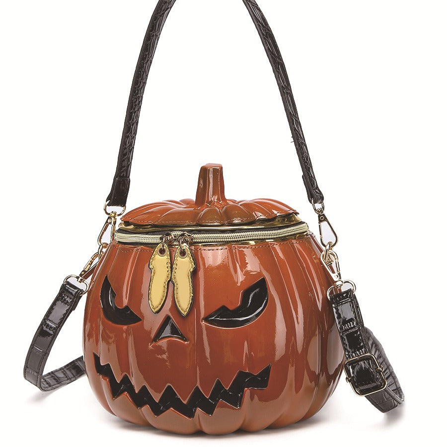 Slouchy Women's Halloween Simulation Pumpkin Portable Women's Messenger Bag