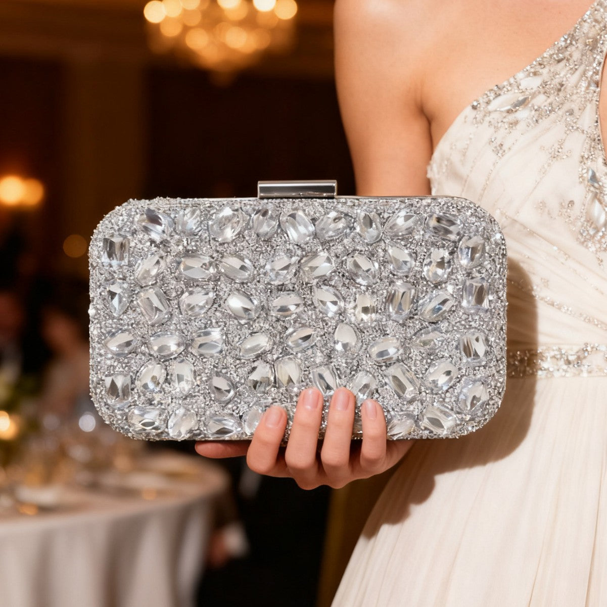Women's Shiny Diamond Clutch Wedding Banquet Dress Dinner Bag