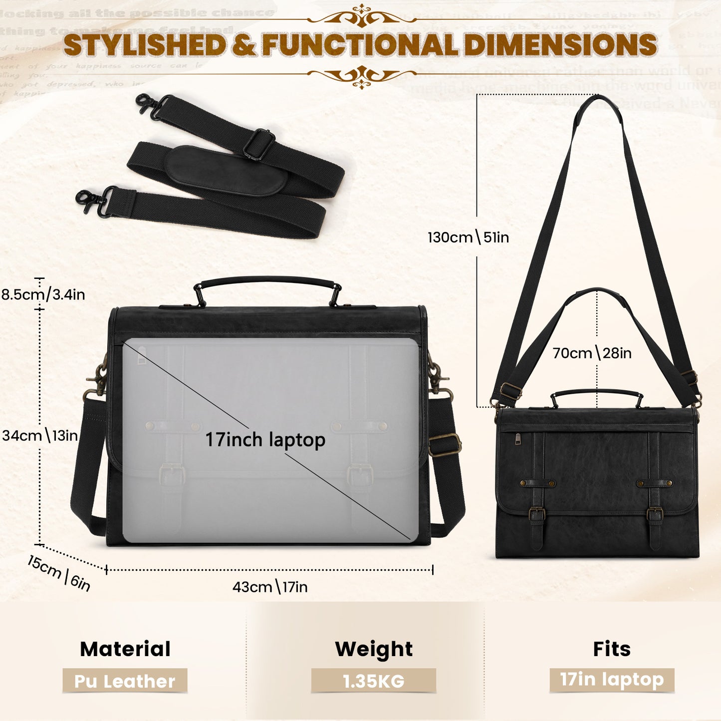 Men's Waterproof Retro Computer Large Capacity Business Bags