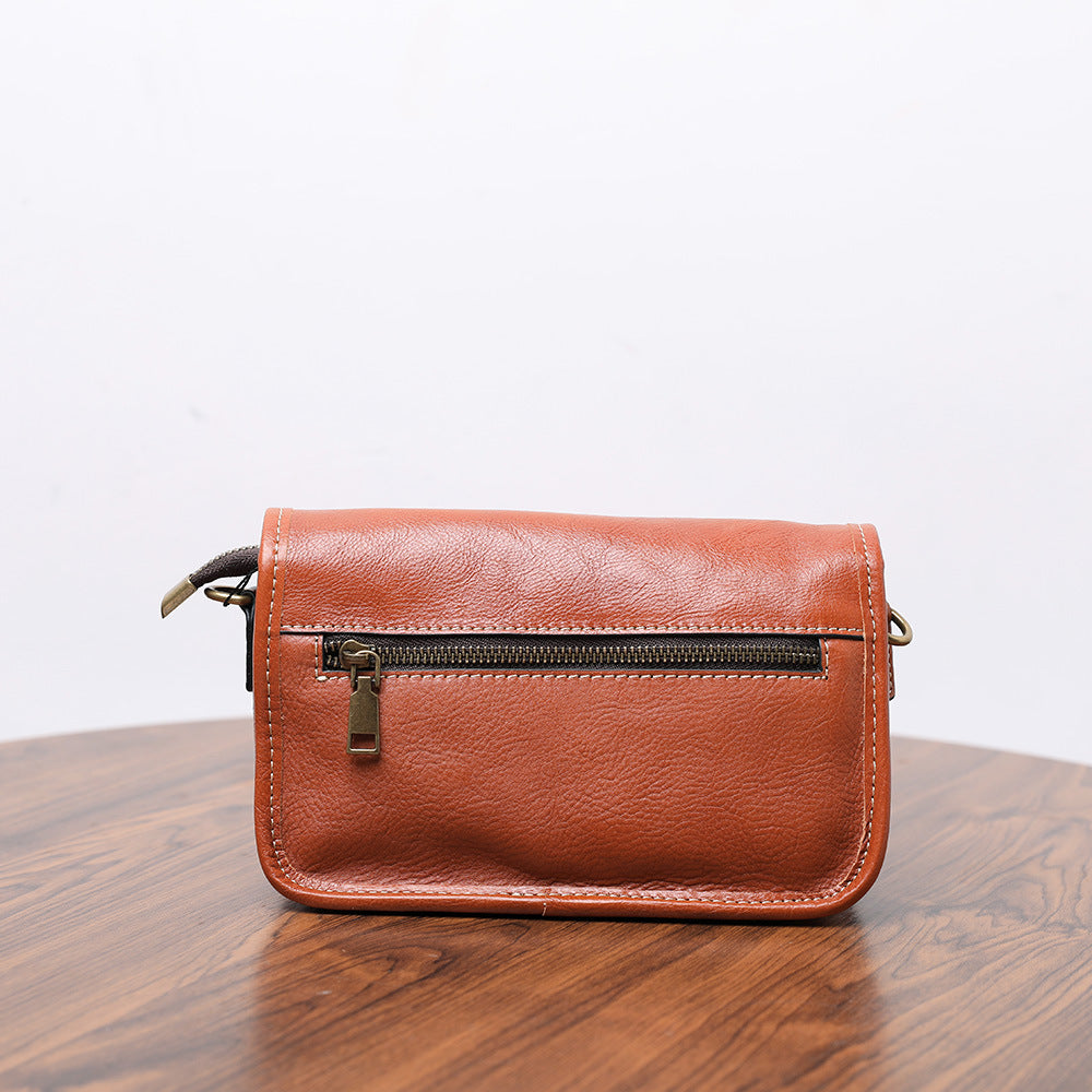 Women's Handmade Retro First Layer Imported Vegetable Tanning Leather Bags