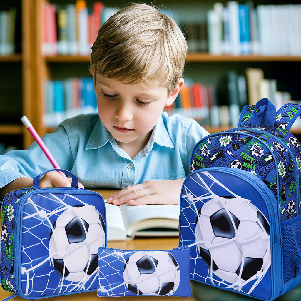 Popular Stylish Attractive Football Three-piece Cute Primary School Bag
