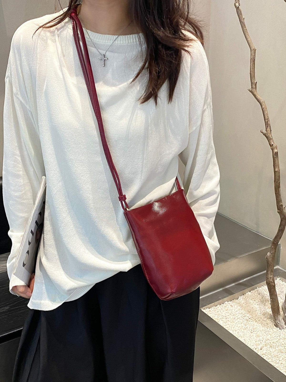 Women's First Layer Cowhide Genuine Leather Retro Fashion Phone Bags