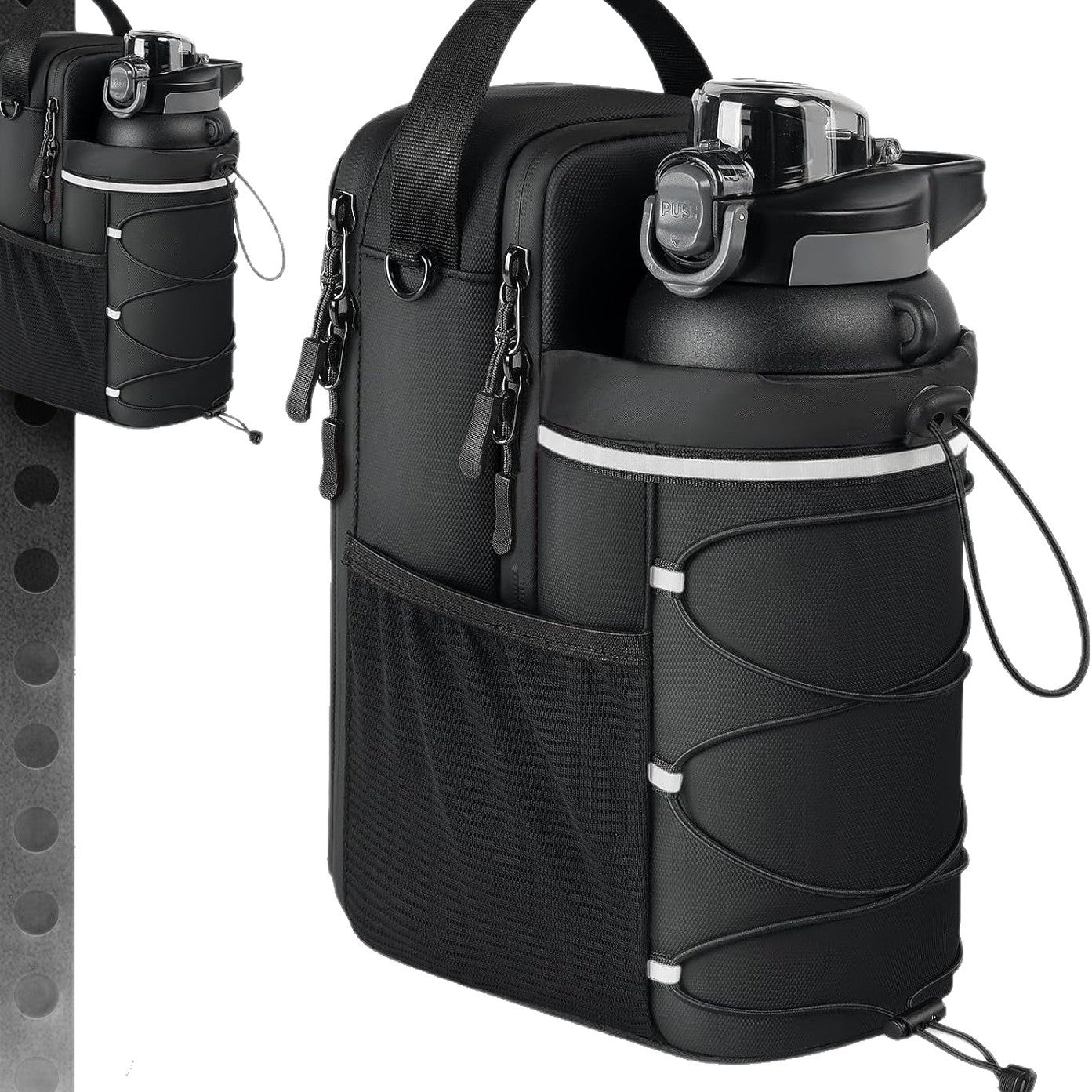 Magnetic Kettle Large Capacity Fitness Magnet Cup Cover Multifunctional Portable Sports Satchel, Hanging Bag
