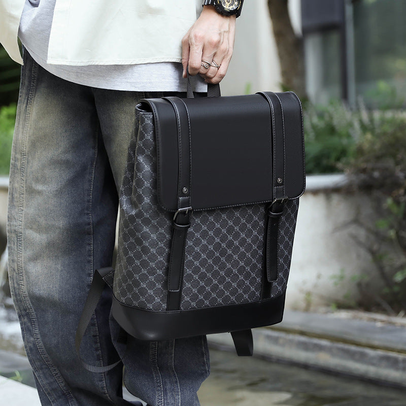 Fashion Plaid Large Capacity Retro Computer Business Backpack